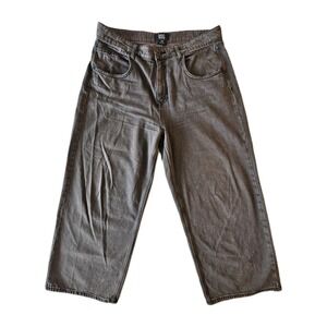 BDG Brown Denim Wide Leg Retro Baggy Skater Hip Hop Urban Outfitters Jeans 34W